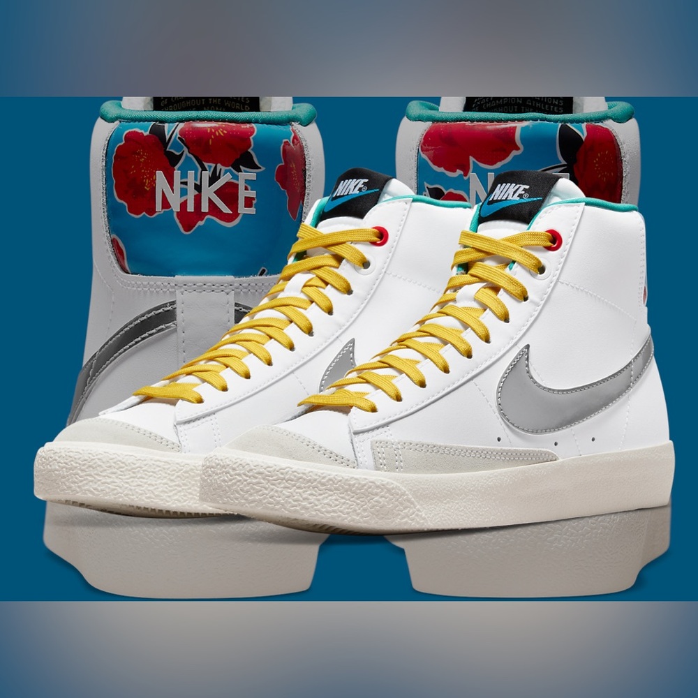 Nike Blazer mid 77 high tops Floral Heel